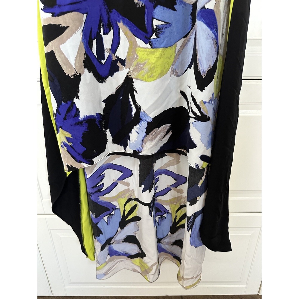 Vince Camuto Blue Yellow Floral Sheath Dress Size 10 - Picture 2 of 5
